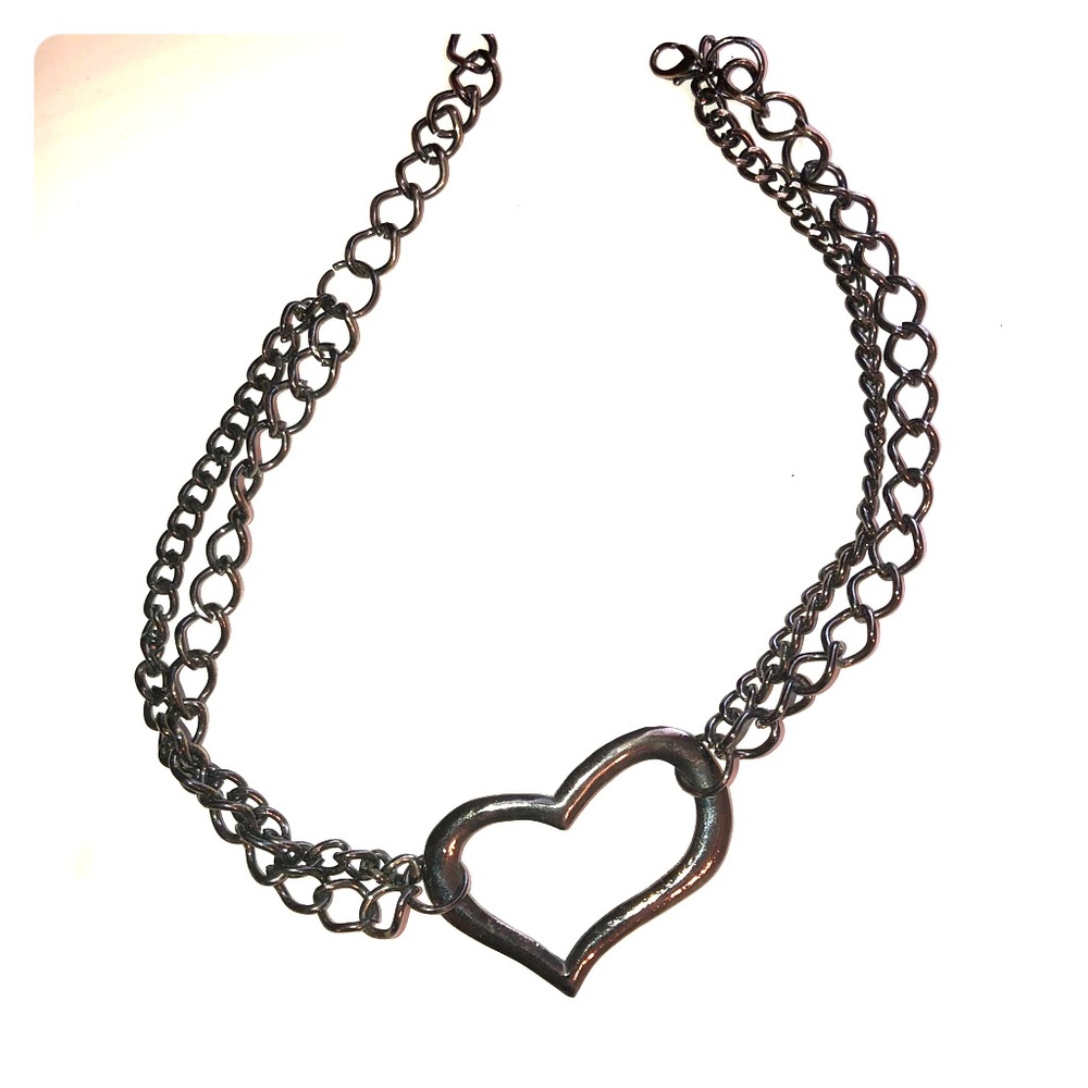 Bronze choker heart necklace